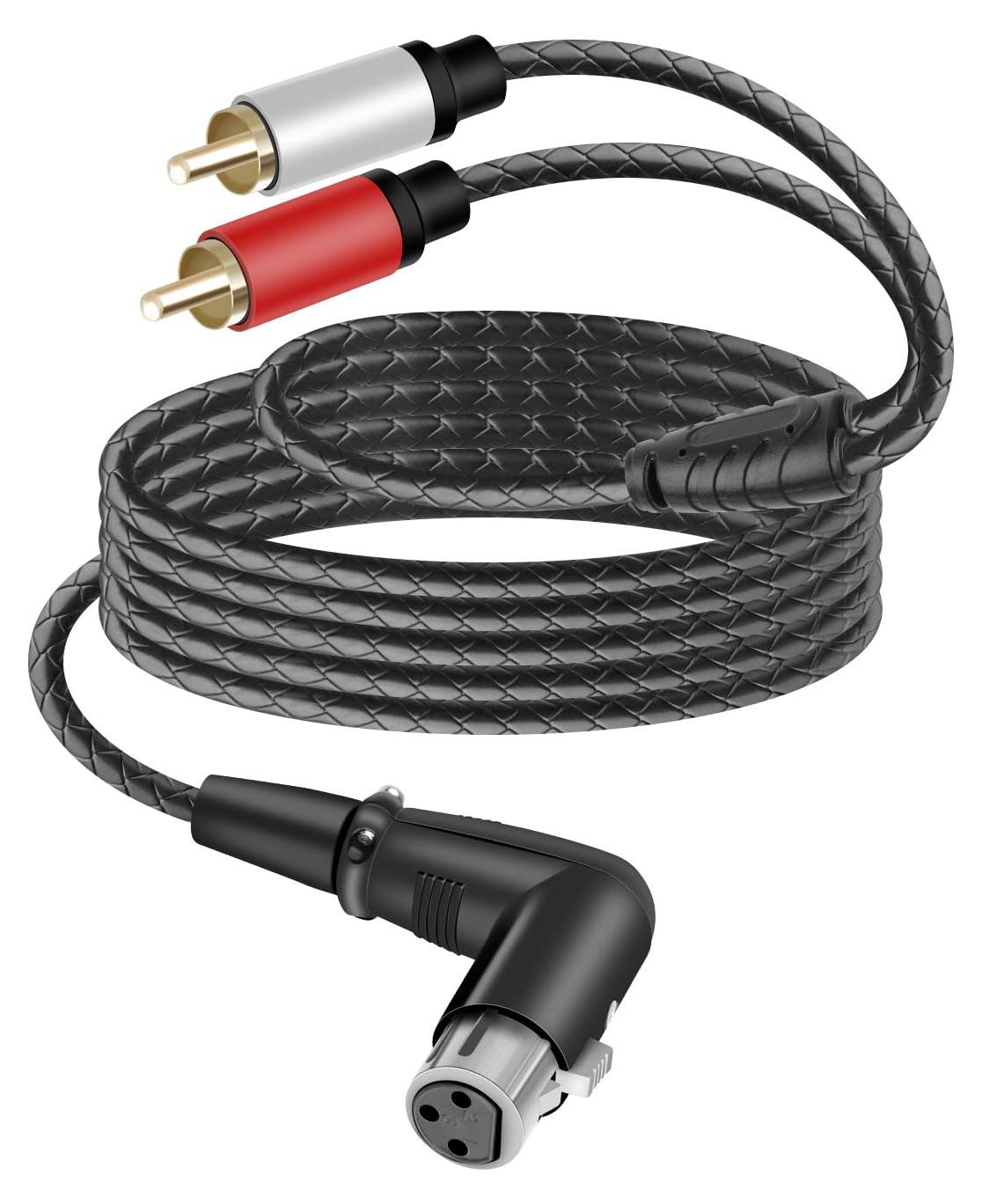 Merkloze XLR naar 2 RCA audioadapter, 2 meter