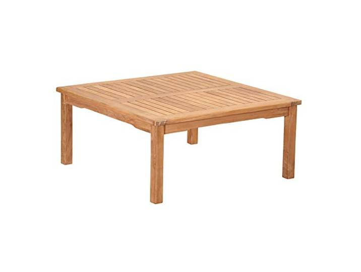Teako Design Couchtisch Verona eckig Teak unbehandeltes Massivholz 100 x 100 x 45 cm Wetterfest Beistelltisch Teakholz