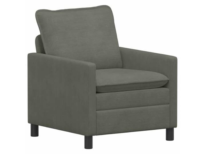 Coespram Sessel Hellgrau Cord 76x81x87,5cm Modernes Einzelsofa Bequemer Polstersessel mit weichem Cord-Bezug und Metallgestell. Ausgezeichneter Sitzkomfort für Wohnzimmer und Schlafzimmer.