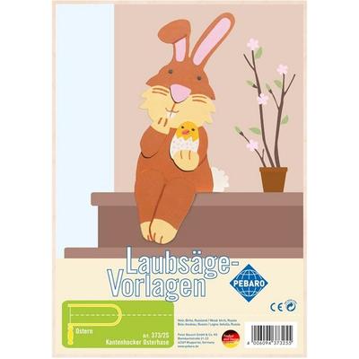 PEBARO 373/2S - Laubsägevorlage Kantenhocker Osterhase, 1 Platte, Größe DIN A4