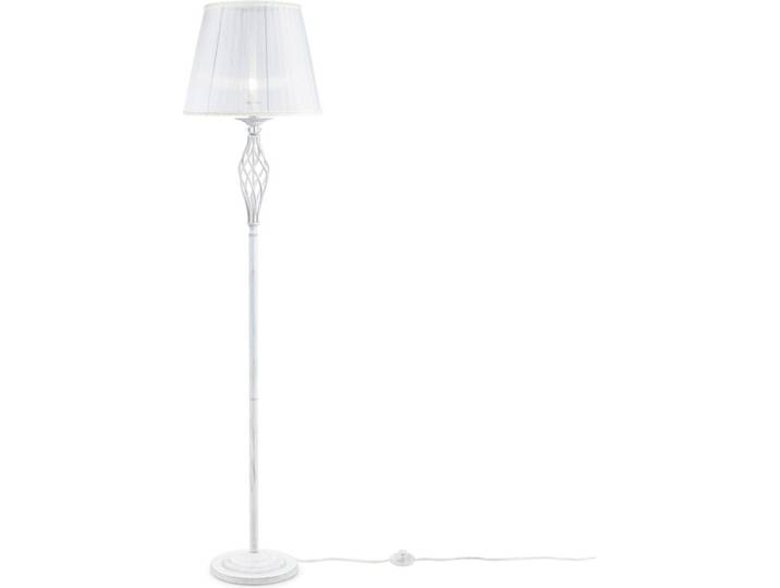 Lampadaire\, métal blanc\, pendentif en cristal\, douille E14