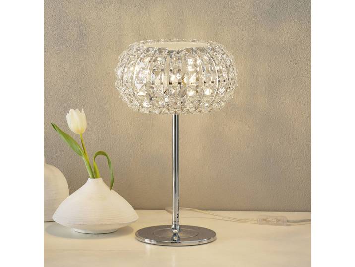 Schuller Valencia Nachttischlampe DIAMOND, klar / transparent, für Wohn- / Esszimmer, Kristall, Tischlampe