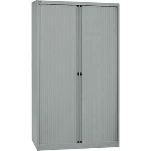 Bisley Rollladenschrank ET412194S, aus Metall, abschließbar, 120 x 197,9 x 43cm, silber, 4 Böden