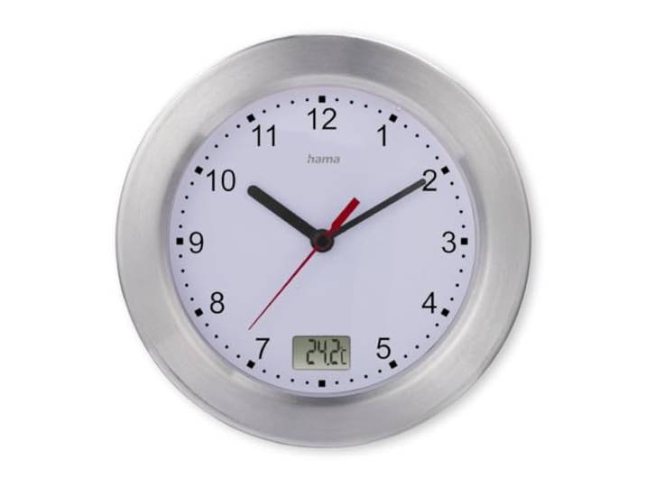 Hama Badezimmeruhr, Baduhr mit Saugnapf, Uhr mit Thermometer