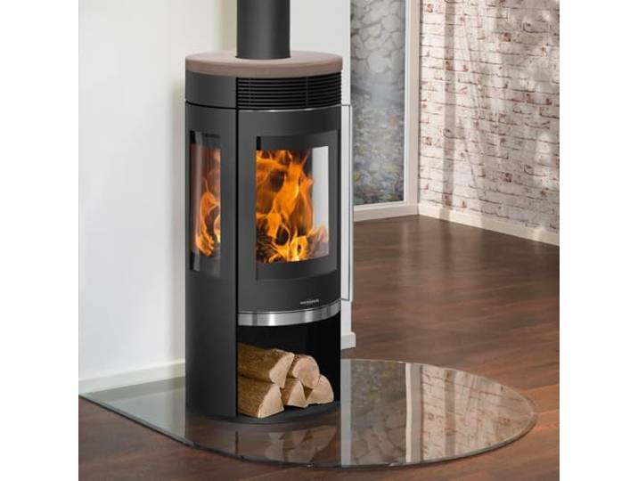 Oranier 5794 32 Rota TRE 2.0 Kaminofen Stahl Schwarz mit Keramik-Abdeckplatte Grappa/A