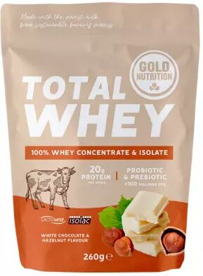 Gold Nutrition Total Whey Protein Chocolate blanco y Avellana 260g
