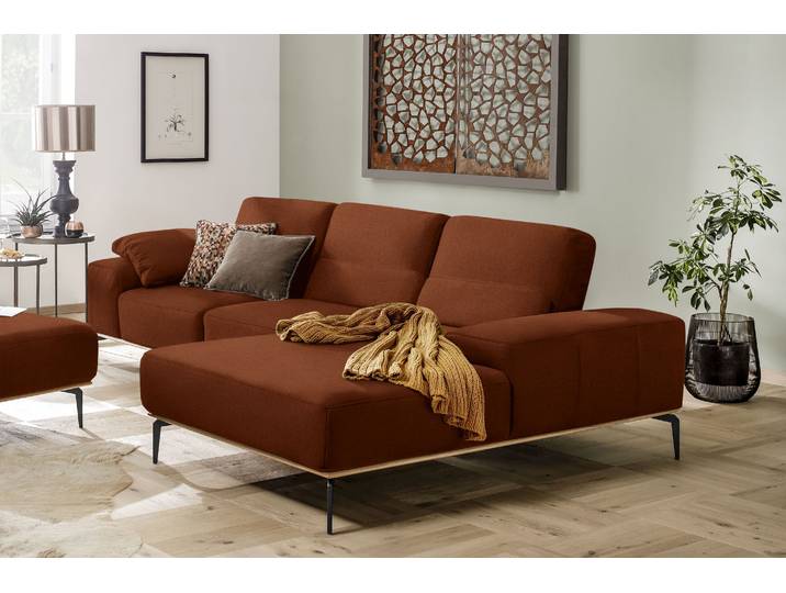 Ecksofa, Longlife Leder Z73, Orange, 299×178 cm, L-Form, Modern, W.SCHILLIG