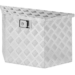 ProPlus Deichselbox 340068V01, aus Aluminium Riffelblech, 50 Liter, mit Schloss, spritzwassergeschützt, 70 x 42 x 24 cm