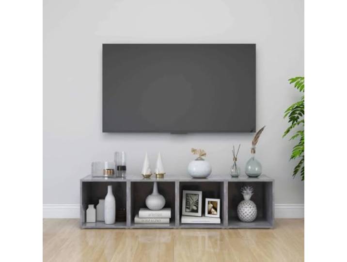 HEFZGDB TV-Schränke 4 STK. Betongrau 37x35x37 cm Holzwerkstoff Standregal Aufbewahrung