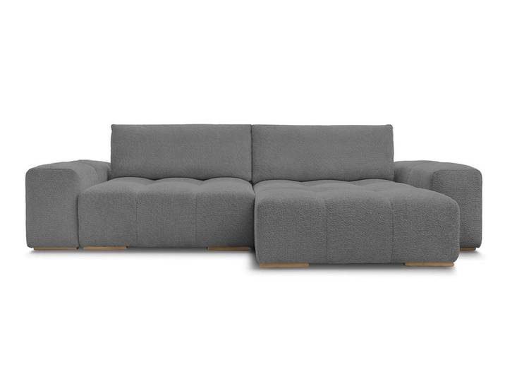 Ecksofa BOBOCHIC ANAKIN Boucle-Stoff dunkelgrau