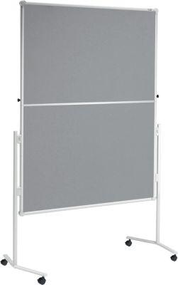 MAUL Moderationstafel Pro, klappbar, B 1200 x H 1500 mm, Textil/Textil, grau