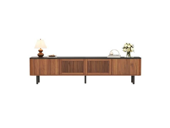 muvano TV-Schrank TV-Schrank Lowboard modern mit Gittertüren 190x35x45 cm
