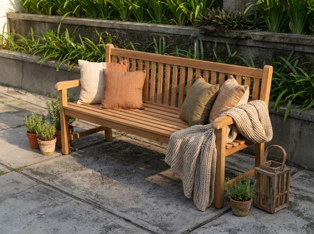 Teakea - Windsor: Gartenbank aus Teakholz - 180 cm breit - Ergonomisches Design - -es Massivholz