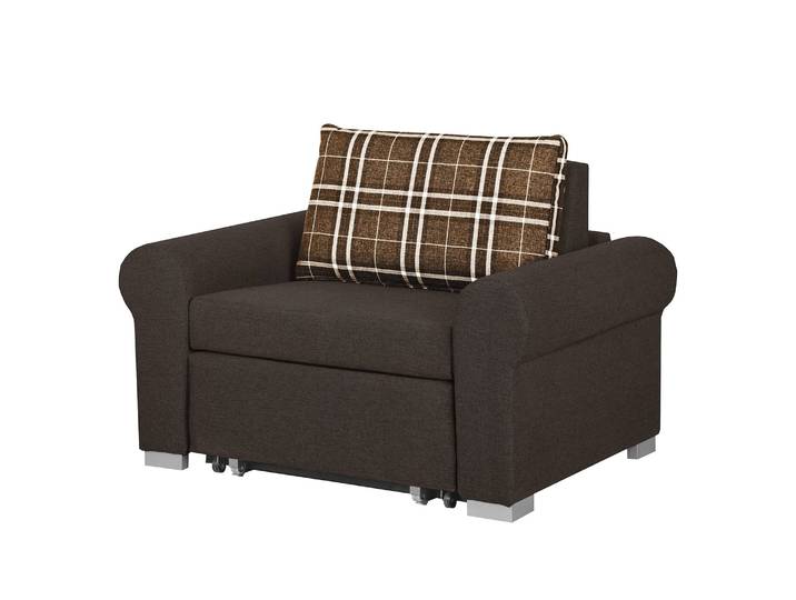 Fauteuil Basic Country Marron/Marron Tissu Mueni / Tissu Logan 125 x 90 x 90cm