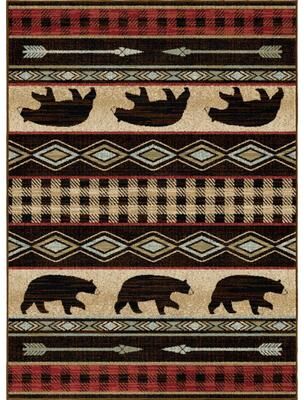 Mayberry Rug American Destination Bear Plaid Rug