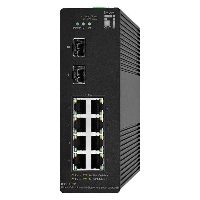 LevelOne Switch 10x GE IGS-2110P 2xSFP, 8x PoE Outputs (10 Ports) (IGS-2110P)