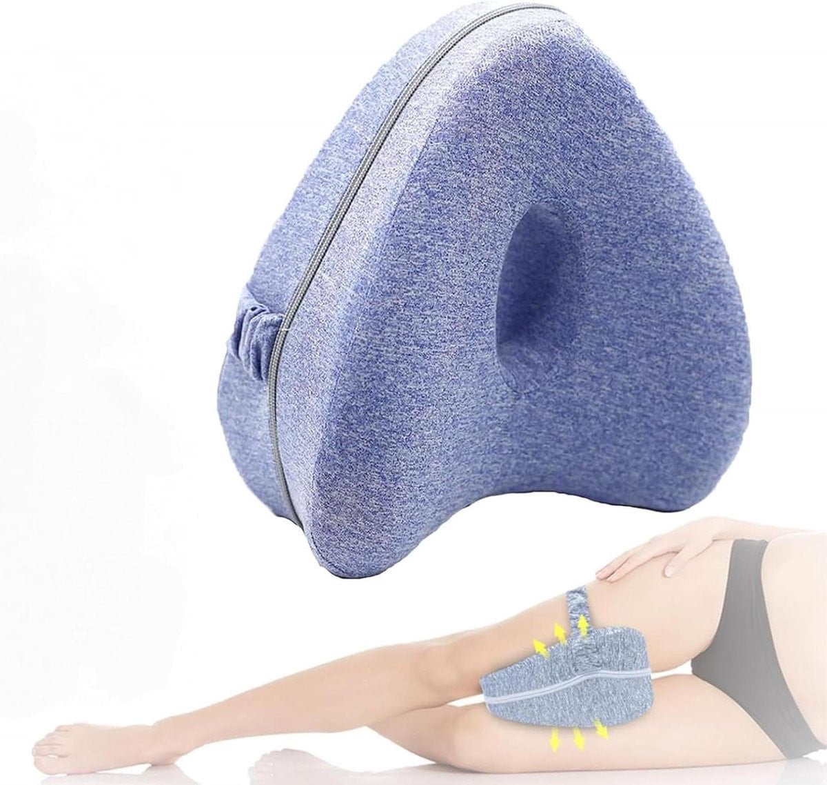 Orthopedisch kniekussen voor zijslapers - Ergonomisch traagschuim steunkussen - Blauw
