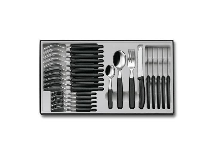 Besteck-Set VICTORINOX 24teilig , schwarz, 24 Stk., Essbesteck-Sets, Besteck-Set