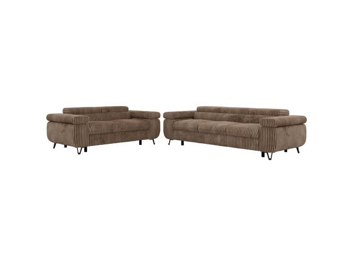 SITZGARNITUR PETER 2+3 - Braun Cord