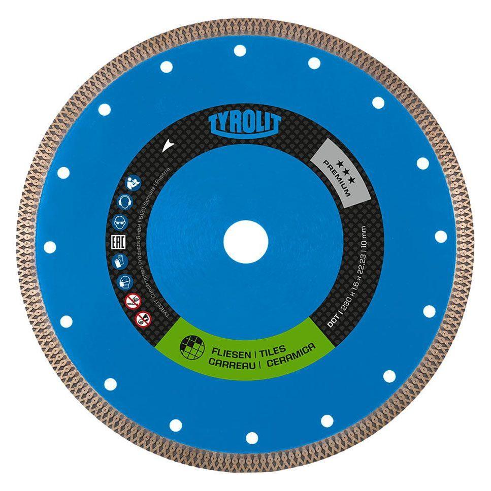 Tyrolit Diamanttrennscheibe Premium Ø 115 mm Bohrung 22,23 mm Fliesen 10 mm (639559)