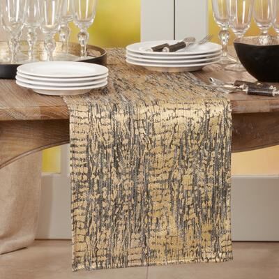 Saro Lifestyle Table Runner With Animal Foil Print