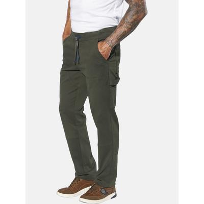 Schlupfhose JAN VANDERSTORM "Schlupfhose HELBERG", Herren, Gr. 56, N-Gr, grün (oliv), Obermaterial: 98% Baumwolle CO. 2% Elasthan EL., Hosen Schlupfhose