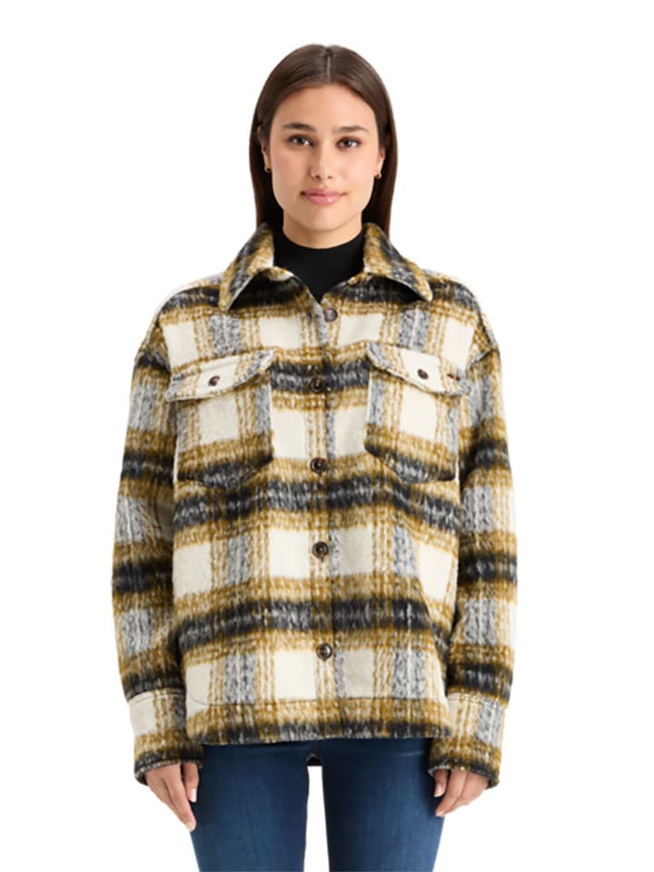 Scotch & Soda Hemdjacke in in Beige/ Schwarz - S