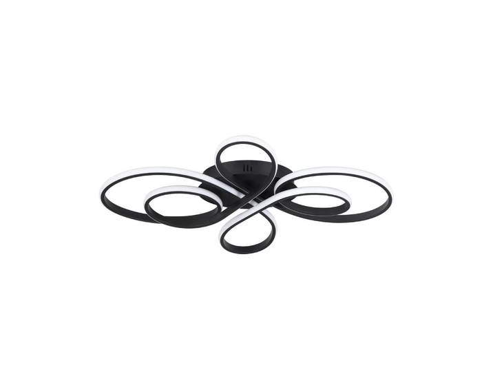 Nettlife Led-Deckenleuchte Alaric 80/50/8.5 cm, Schwarz, Metall, Freiform, LED integrated, 50x8.5x80 cm, Lampen & Leuchten, LED Beleuchtung, LED-Deckenleuchten