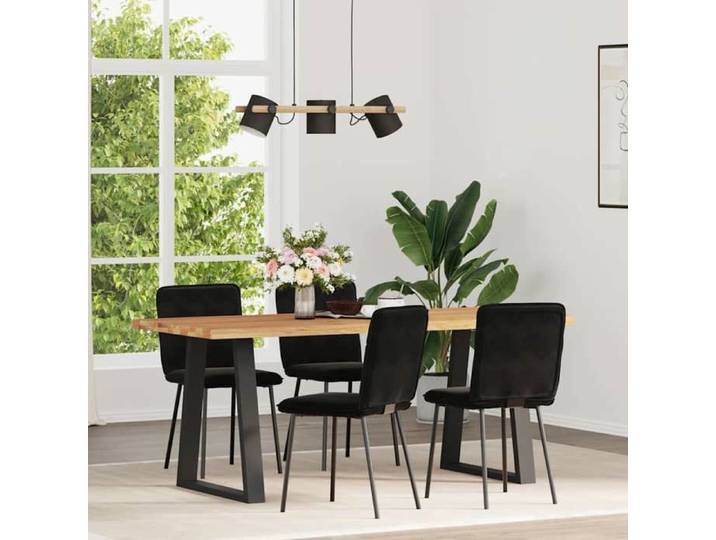 Lot de 4 Chaises de salle à manger - FAFM - Noir - Velours 100 % polyester *Aspect Elégant 3933474