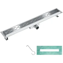 tectake Duschrinne aus Edelstahl  Grau