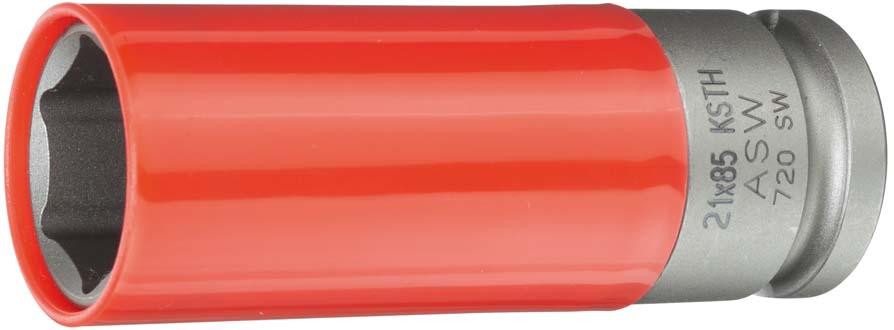 ASW Kraft-Steckschlüssel-Einsatz 1/2" 17 mm mit Kunststof-Schutzfhülse