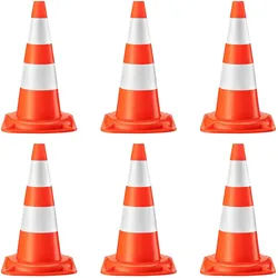 Wiltec, Verkehrstechnik, Verkehrskegel 50cm 6St. Leitkegel Strassen Pylon Warnhütchen Warnkegel PVC