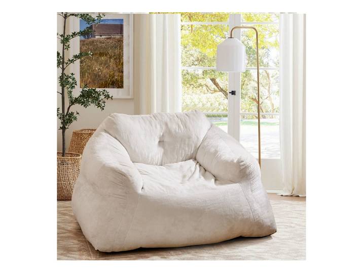 COSTWAY Sitzsack, Sessel, Bodensessel Samt mit rutschfestem Boden