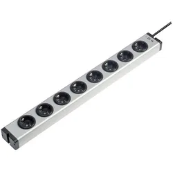 Ehmann, Steckdosenleiste, 0600x00082031 Steckdosenleiste 8fach Aluminium Schutzkontakt 1 St. (8x, CEE 7/4, 1.50 m)