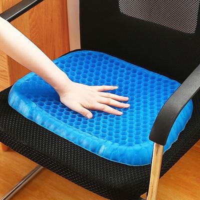 Gel-Sitzkissen Druckentlastungskissen kühlend dickes großes atmungsaktives Wabengelkissen absorbiert Druckpunkte mit rutschfestem Bezug Rollstuhl