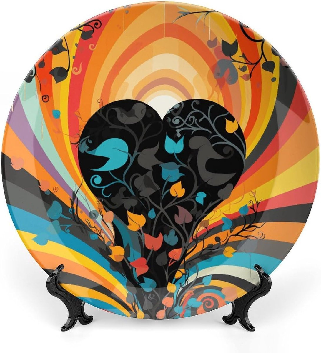 Handgemaakte Keramische Decoratieve Plaat - Multicolor Wanddecoratie - 7 inch