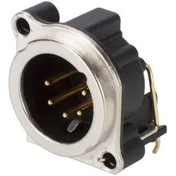 NEUTRIK® XLR, 5-pol , Metall-, Printtechnik horizontal-Einbaustecker, hartvergoldete(r) Kontakt(e), Type B, nickelfarben