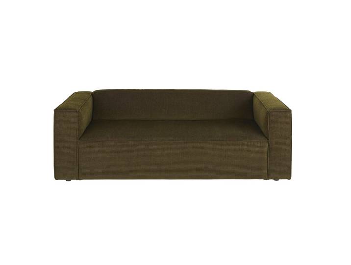 3-Sitzer-Sofa mit Bezug aus dunkelgrünem Cordsamt