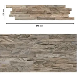 Indo, Wandpaneele, Holz Wandverkleidung Wandverblendung 1 m2 (1 m2)