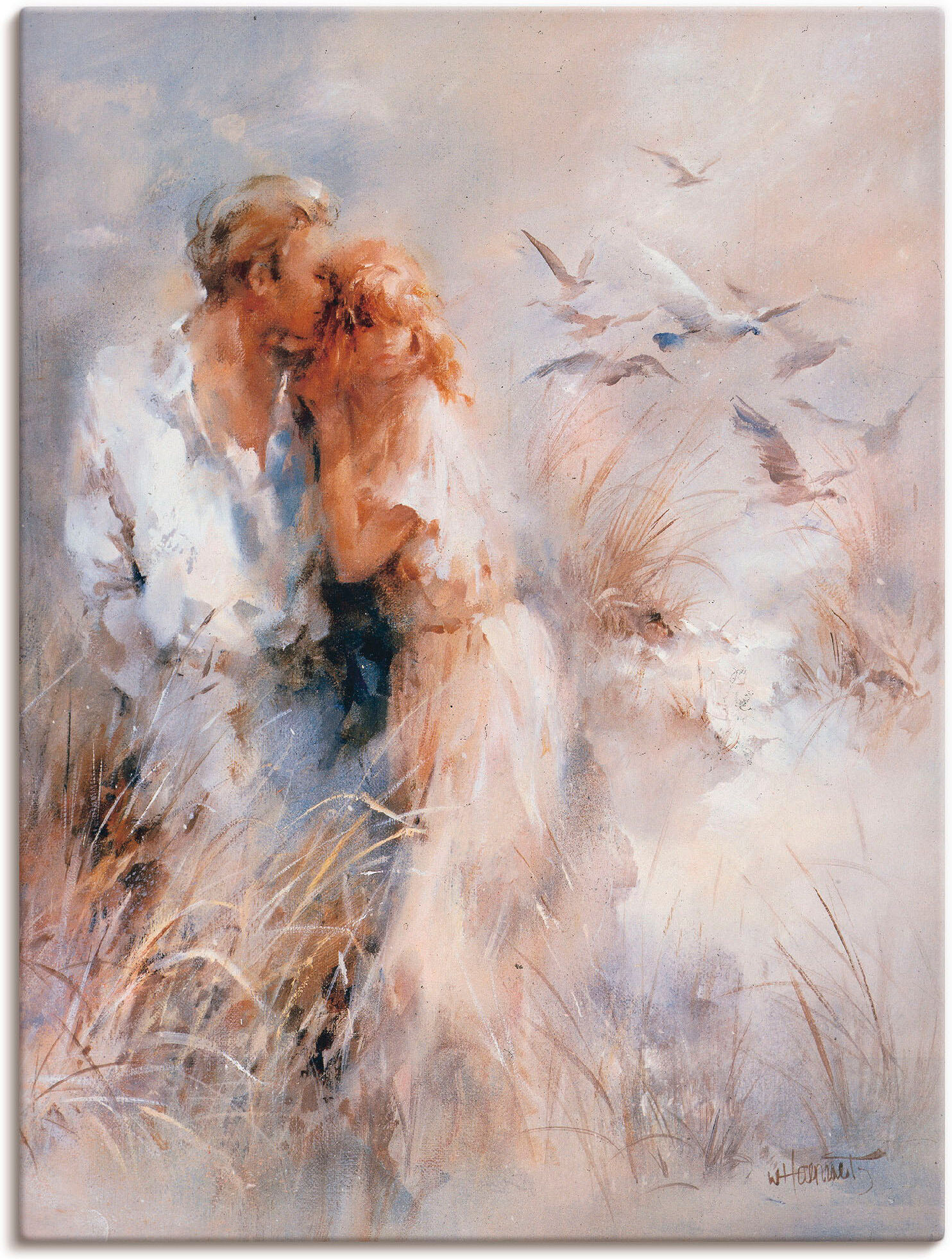 Wandbild ARTLAND "Dichte Harmonie", beige (farbe bild(er): naturfarben), B:30cm H:40cm, Bilder, Wandbild, als Leinwandbild, Poster in verschied. Grössen farbe bild(er): naturfarben B/H/T: 30cm x 40cm, Leinwandbild Paar Hochformat, 1 Stk.