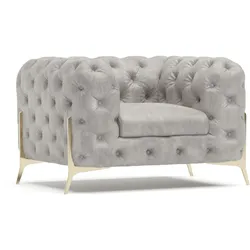 CHESTERFIELD-SESSEL Vertex Grau Samt