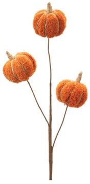 Melrose International Plush Fall Pumpkin Spray (Set of 6)