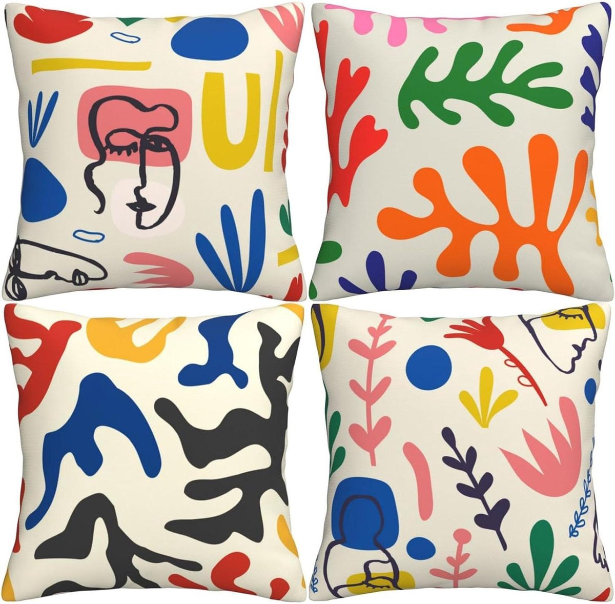 Abstracte Matisse Kussenslopen - Multicolor - Dubbelzijdig Bedrukt - 45 x 45 cm