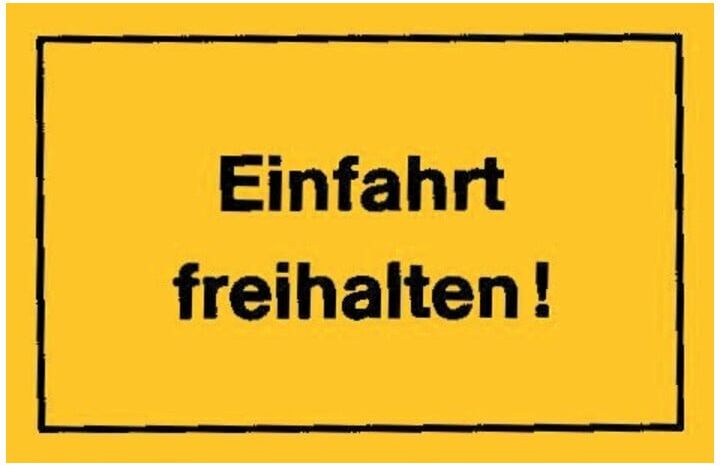 Schild 300x200 Einfahrt freihalten gelb ; Siebdruck Jäger (4317784368193)
