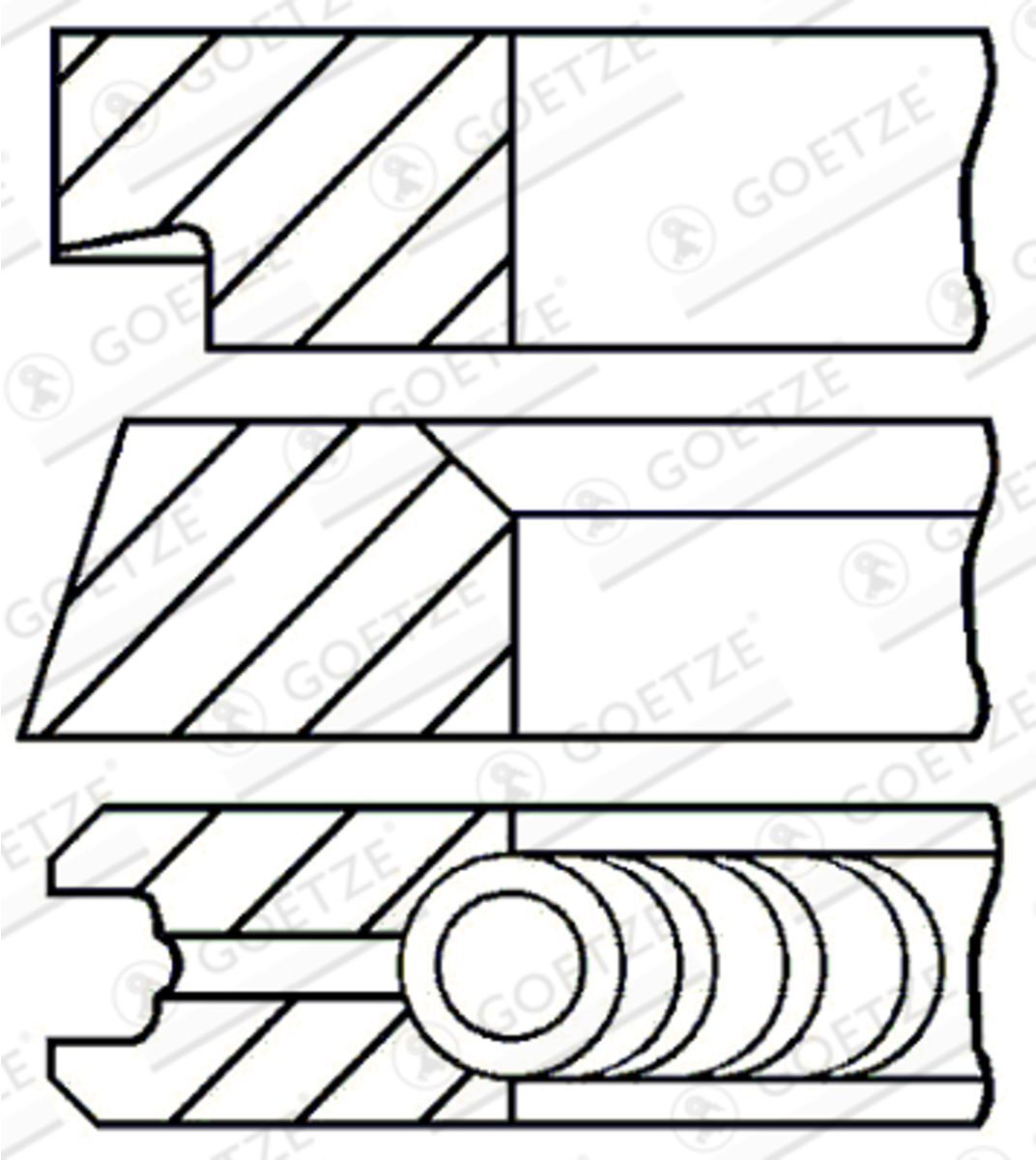 Goetze Engine Kolbenringsatz GOETZE 08-145400-00