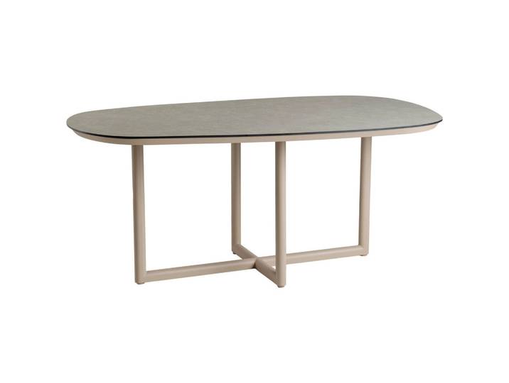 Tierra Outdoor Loungetisch, Grau, Champagner, Metall, Kunststoff, rechteckig, rund, 100x74x180 cm, lichtecht, rostfrei, wetterbeständig, Gartenmöbel, Loungemöbel, Lounge-Serien