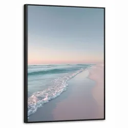 LEINWAND Bilder mit Rahmen - Küstenlinie - Pastell - Wasser - 70x100