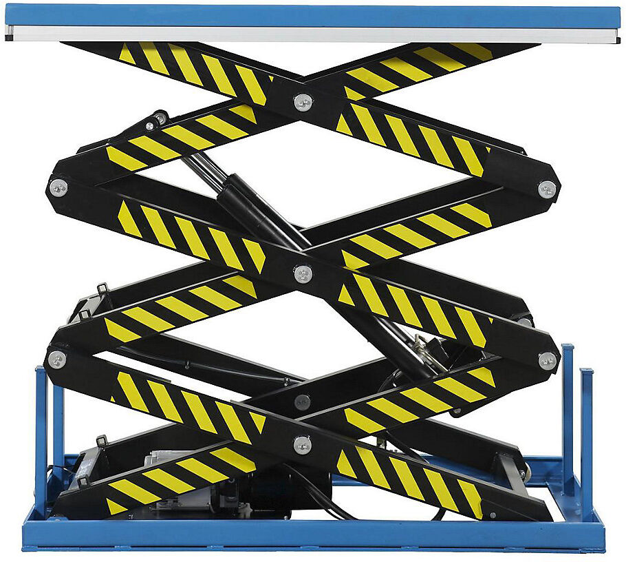 kaiserkraft Dreifach-Scherenhubtisch, Plattform-LxB 1700 x 1000 mm, Tragfähigkeit 2000 kg, Betriebsspannung 230 V