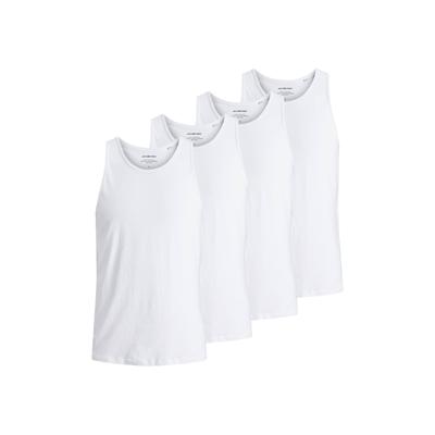 Unterhemd JACK & JONES "Unterhemd JACBASIC TANKTOP 4PK 4er Pack", Herren, Gr. S, N-Gr, weiß, Obermaterial: 100% Baumwolle CO., Unterhemden Unterhemd