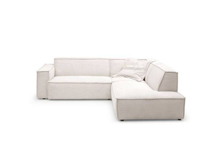 Trendstore Calina Ecksofa in Cord - Cord snow - rechts - ohne Zusatzausstattung Modern, Zeitlos